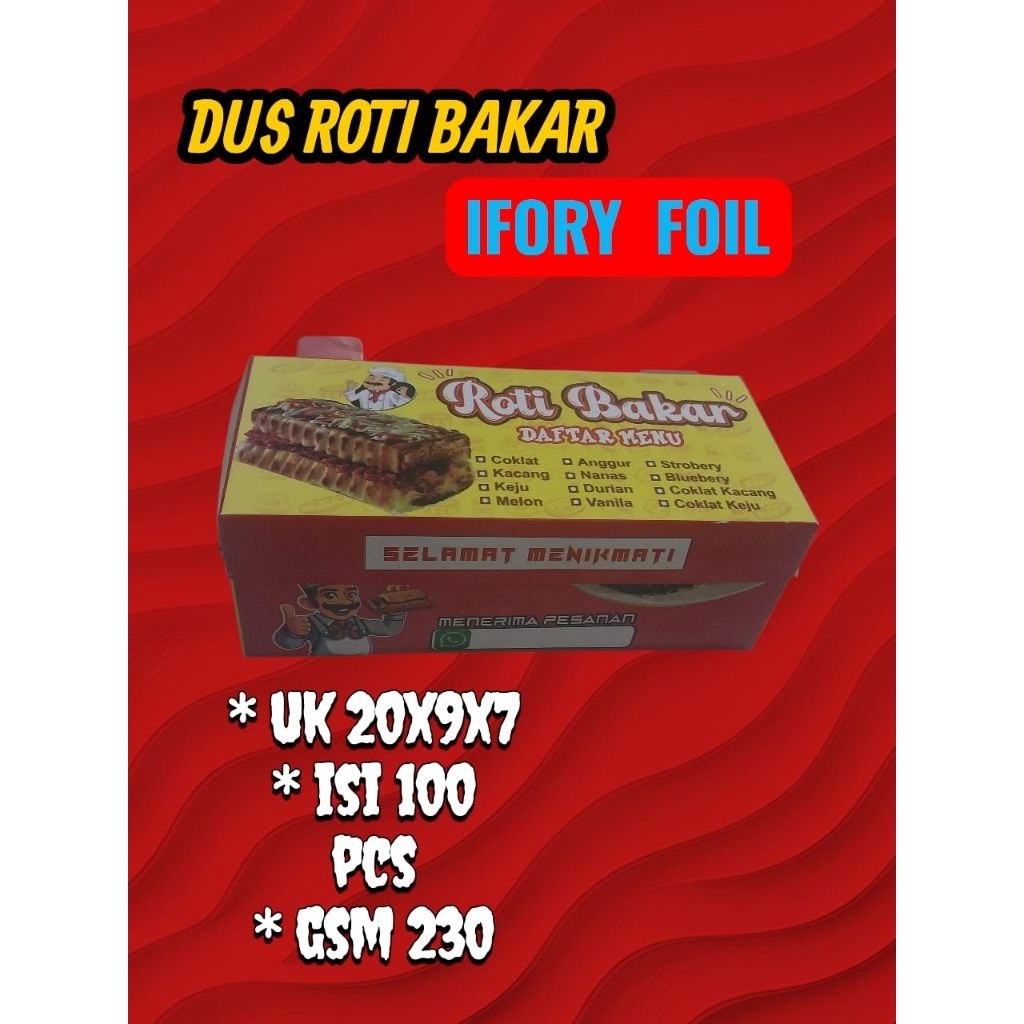 Promo 100pieces kemasan box dus roti bakar UK 20x9x7//dus roti bakar murah