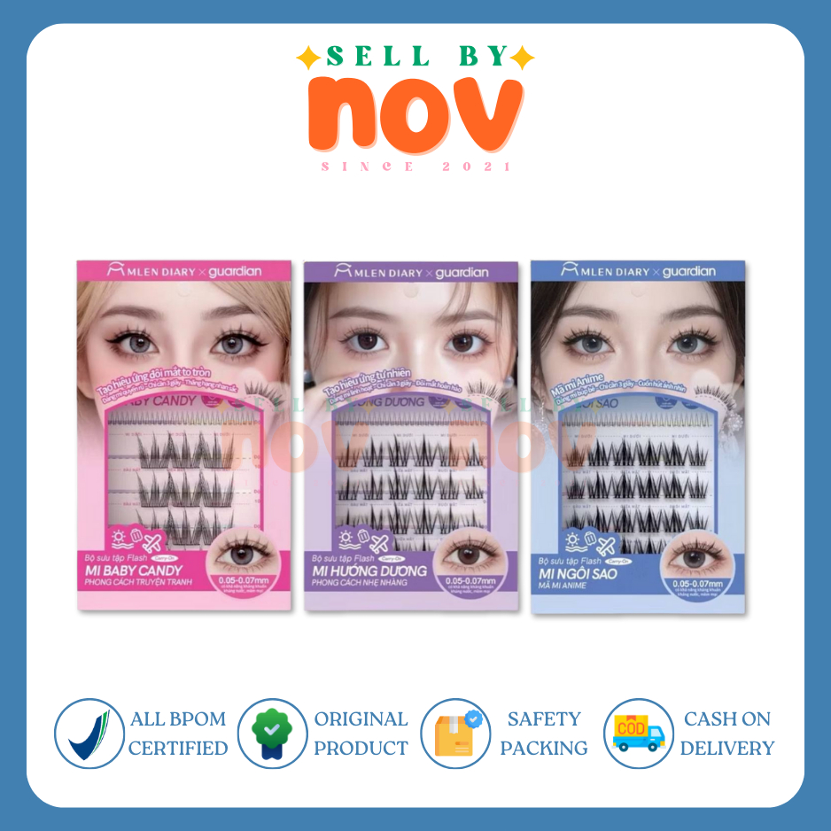 MLEN DIARY travel kit bulu mata palsu - Baby / Sunflower / Star