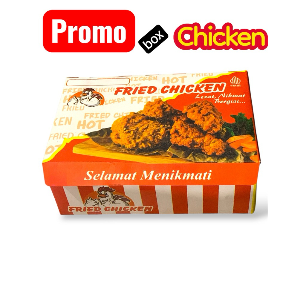 KardusChicken ivory laminasi foil 100pcs|BoxNasi geprek Food Grade|DusNasiGeprek|BoxChicken 15x10x6|