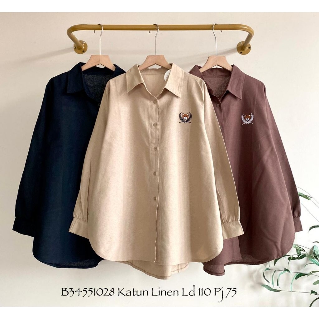 Baju Atasan Katun LD 120 Wanita / Fashion Kemeja Barbie Cewek Terbaru / Busana Pink Biru Wanita