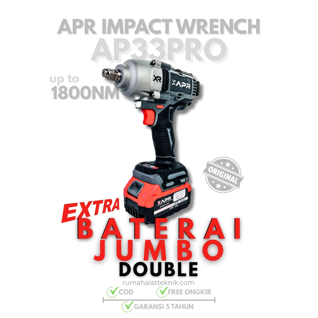 APR IMPACT WRENCH JUMBO APR AP33PRO 1800NM IMPEK KUAT MOBIL MOTOR MESIN TRUCK XAPR