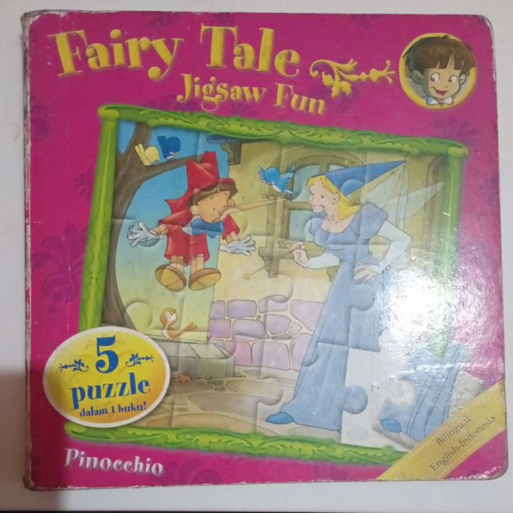 Buku Anak Dongeng Pinocchio - Boardbook Fairy Tale with Jigsaw Fun Preloved