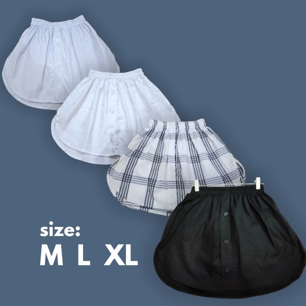 SKIRT KEMEJA EXTENDER ROK SAMBUNGAN BAJU KANCING TENGAH