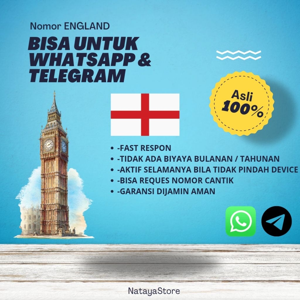 Kartu Perdana Luar Negeri (ENGLAND) bisa untuk wa tele dll