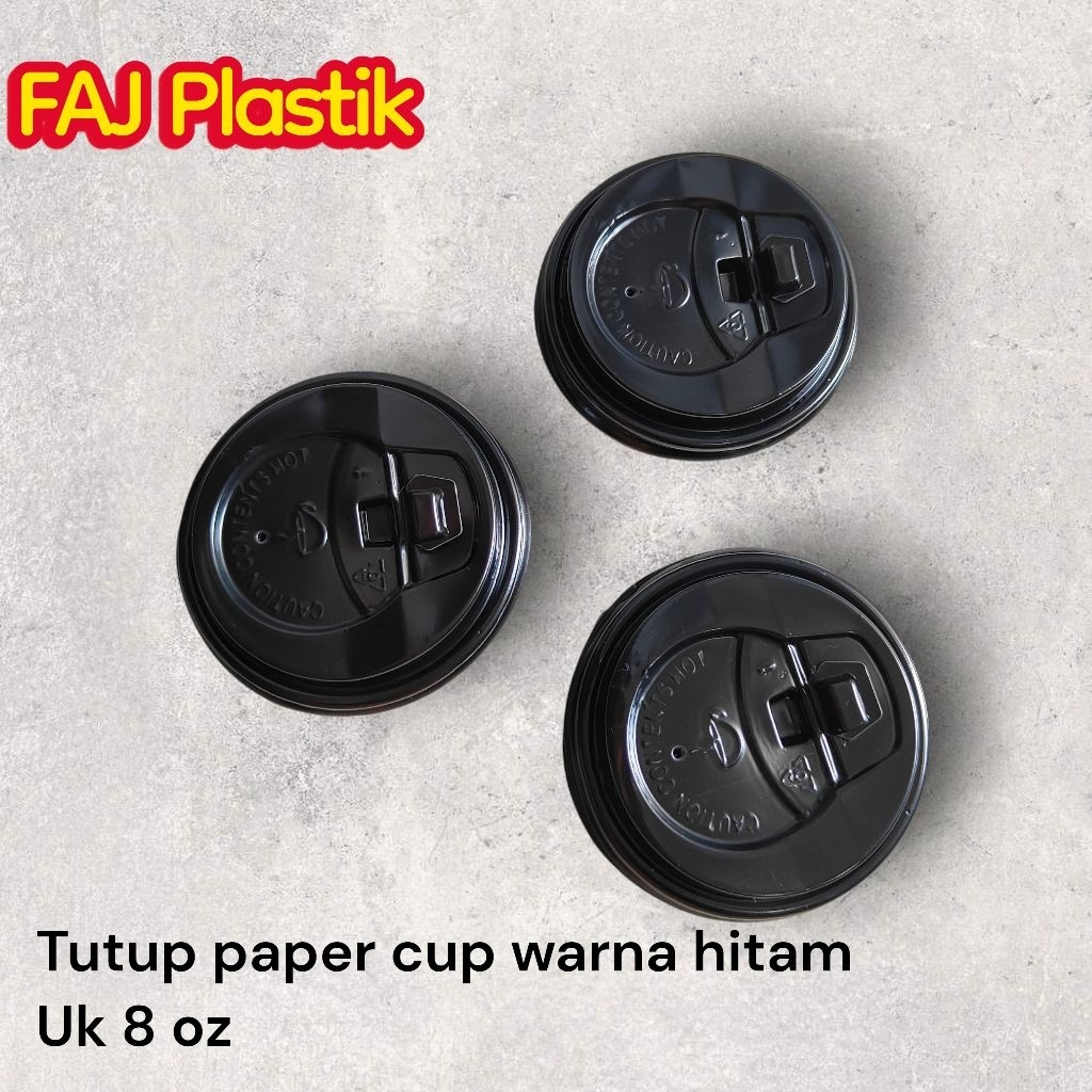 Tutup papercup hitam 8 OZ 50pcs tutup gelas kopi kertas hot paper cup lid tutup tutup coffee