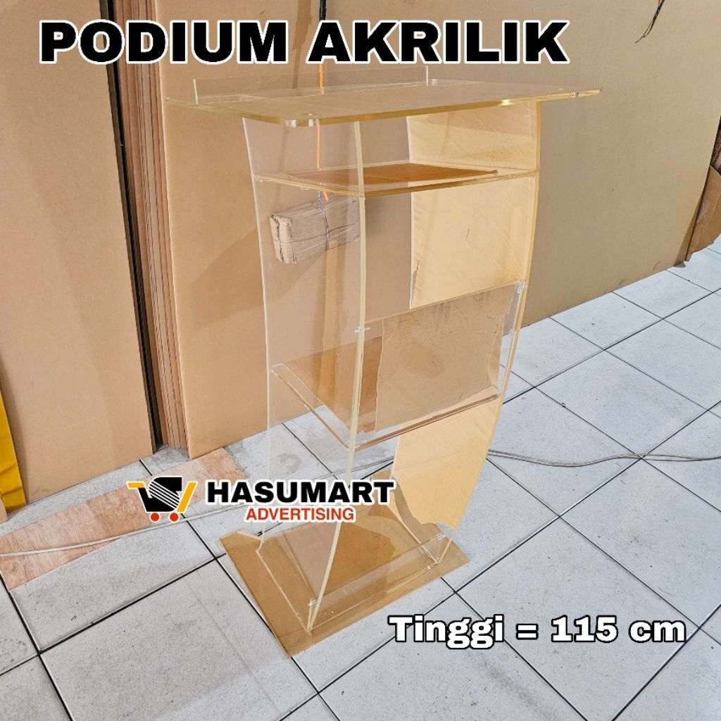 Podium Akrilik Tinggi 115cm / Mimbar Akrilik