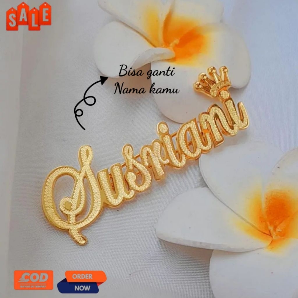 Bros CostumNama sesuai Request Nama yg anda inginkan,,LapisEmas mewah Elegant