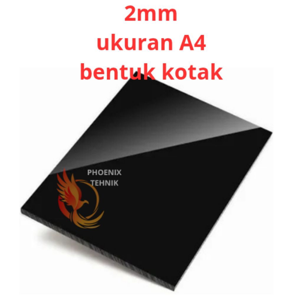 Akrilik Hitam Solid 2mm a4 / Akrilik Hitam Solid 2mm a4 kotak