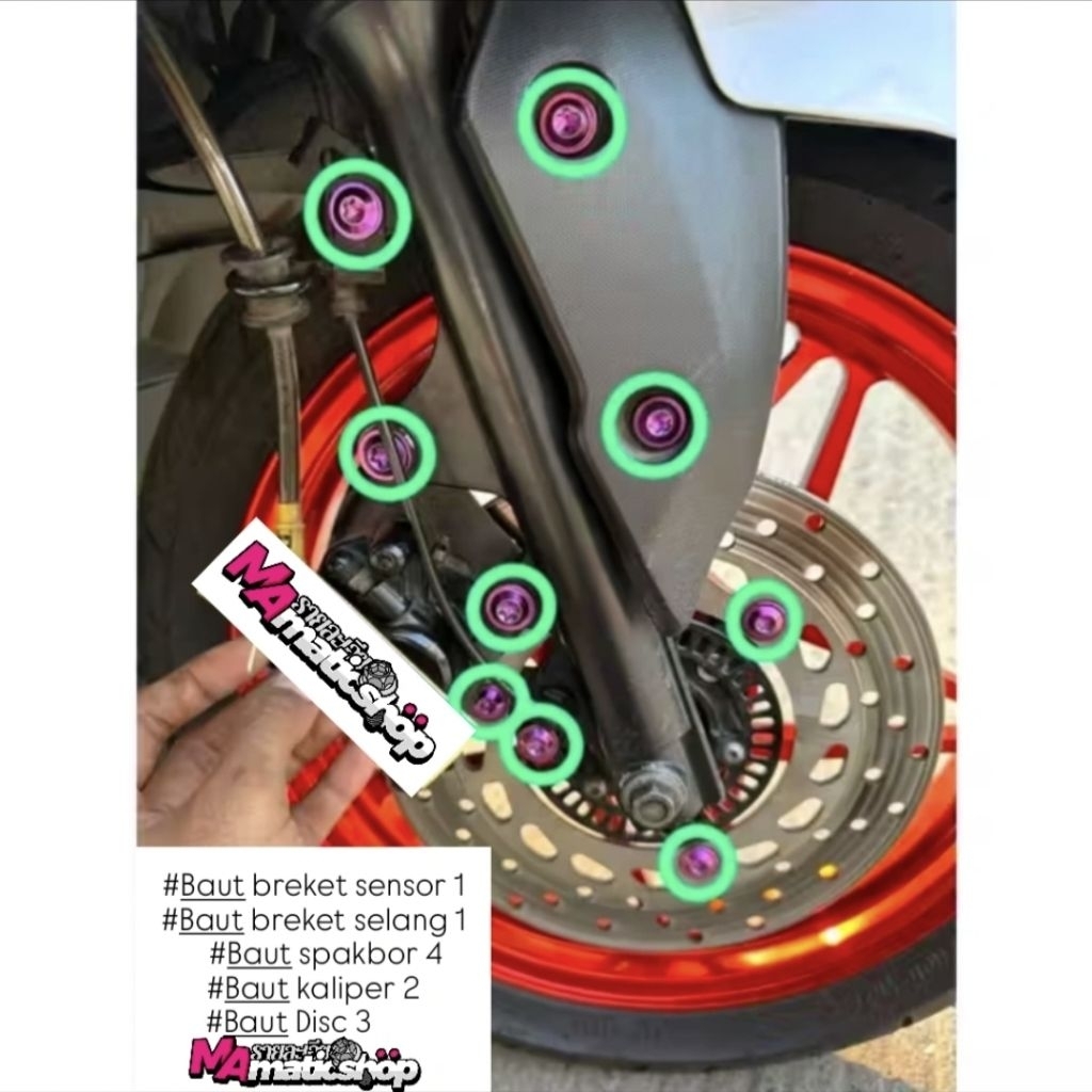 Baut Titanium paketan depan Nmax Aerox lexxi titanium original Vietnam