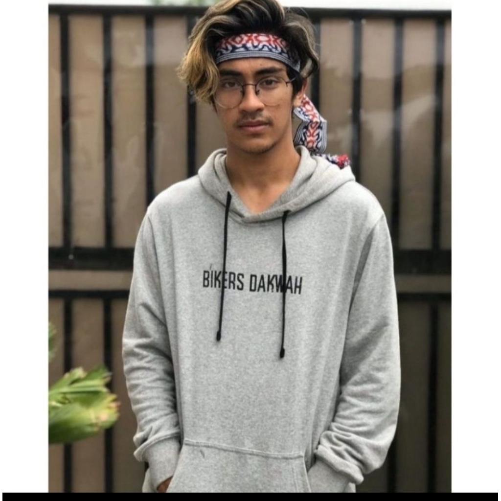 HOODIE BIKERS DAKWAH-JACKET SWEATER BIKERS DAKWAH MOTOR GREY FULL CUTTON FLEECE