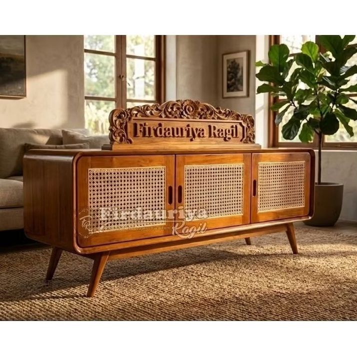 Buffet bufet bifet tv meja tv pintu 2 3 4 kayu jati minimalis antik jepara mebel lemari almari murah