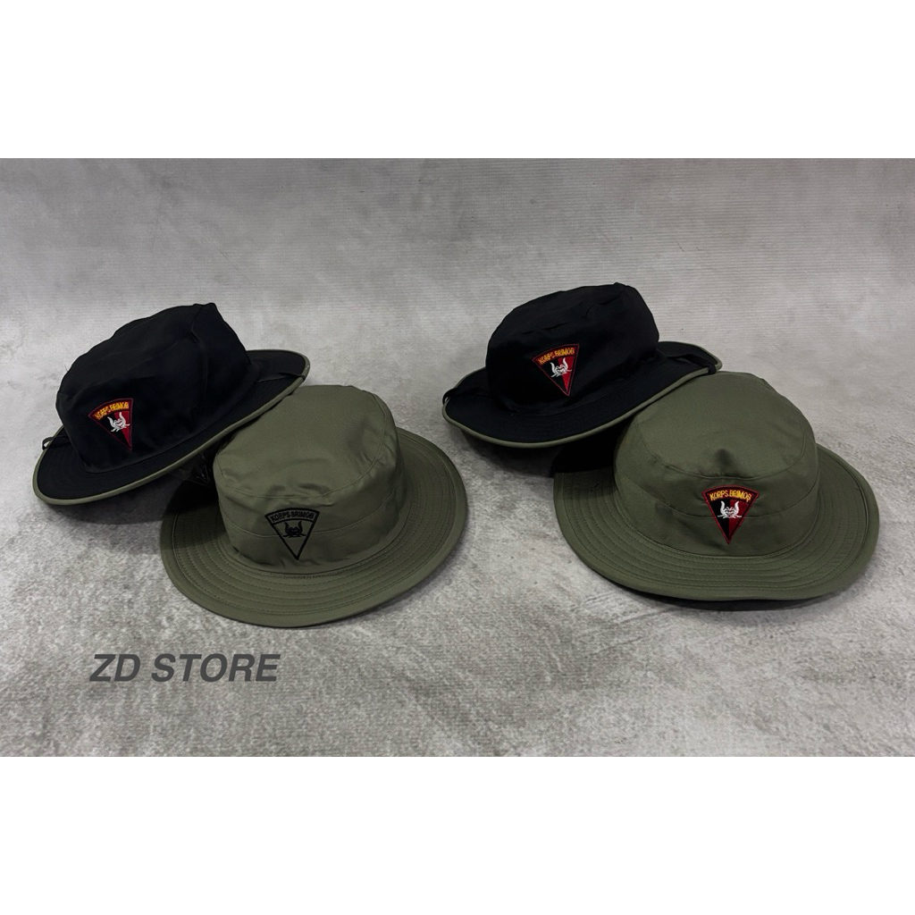 Topi Rimba Hijau Hitam Brimob