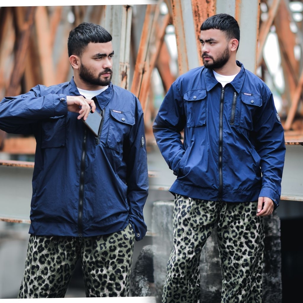 GNUS Overshirt Jacket-Jaket Pria Kerah-Saku Banyak-Kemeja-Casual-Outfit-Crinkle