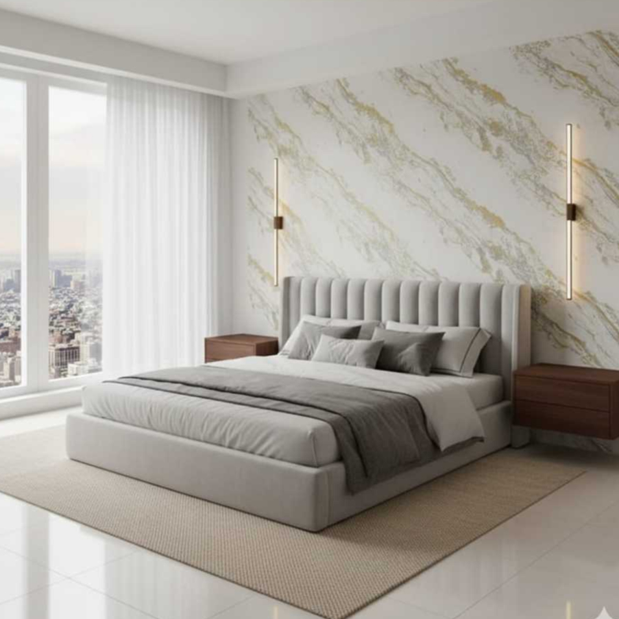 1 kg 2 Roll Wallpaper dinding dekorasi kamar/ruang tamu motif - MARMER CARRA