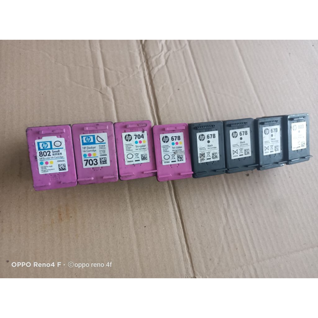 Tinta Kosongan Cartridge HP 678,802,803,703,704 bekas copotan printer HP