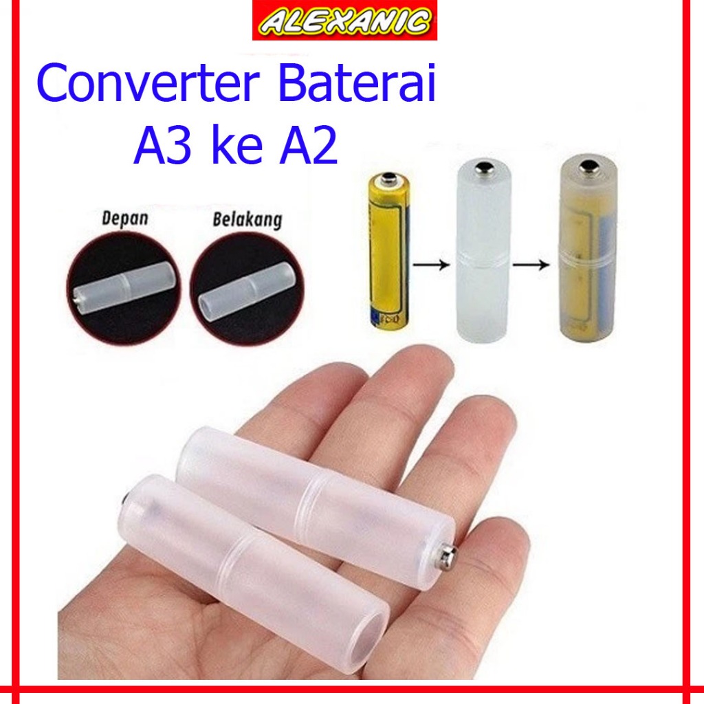 Adapter Converter Case Baterai A2 Ke A3 | Konverter Batere AA ke AAA | Kotak Case Casing Konversi Ba