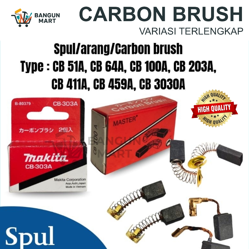 Carbon Brush Mesin Gerinda Makita/Maktec CB 459/CB 459/Spul Sikat Arang/ Kul Bostel / Spull Makita C