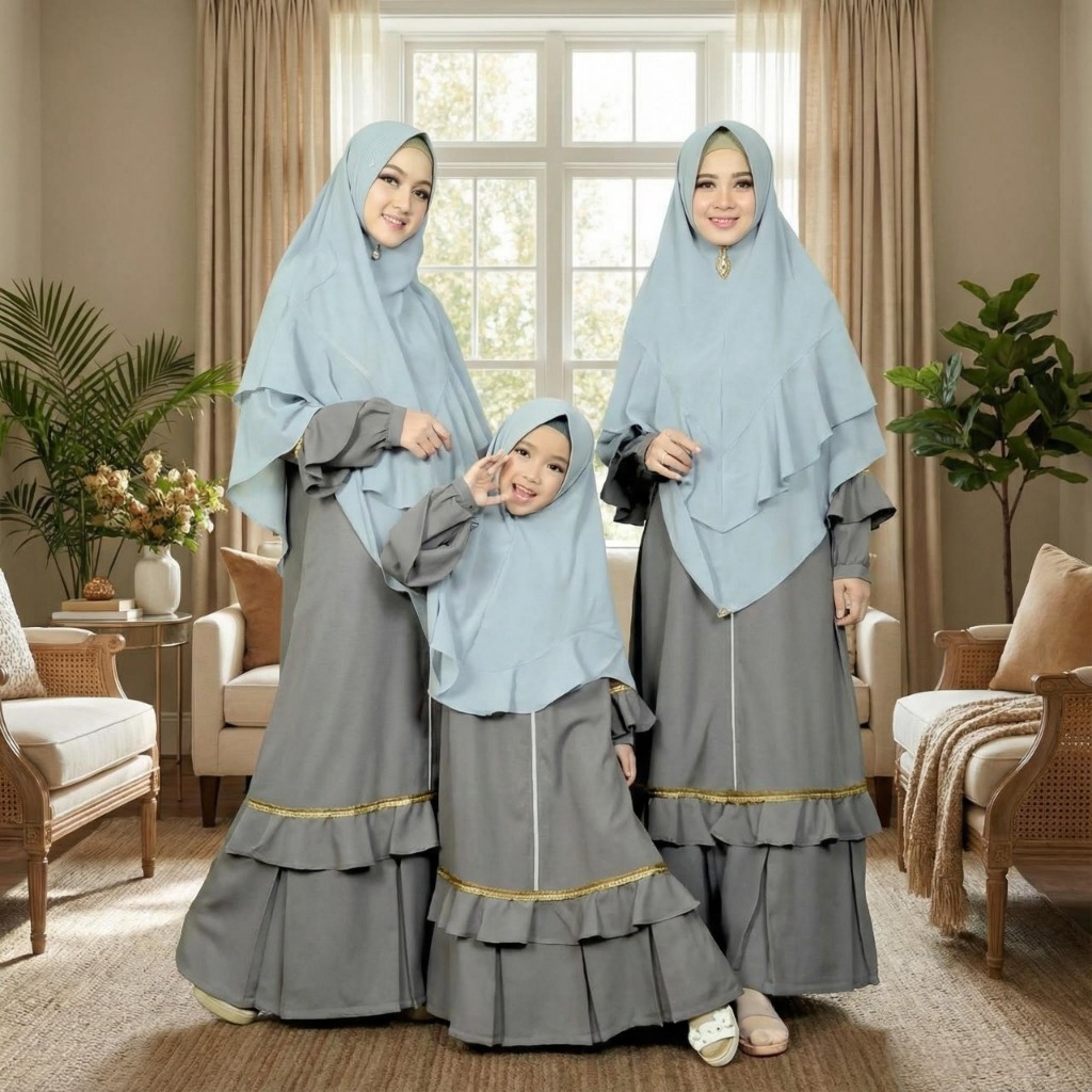 SALE Sarimbit Couple Gamis Endomoda Esa 02  Crepe