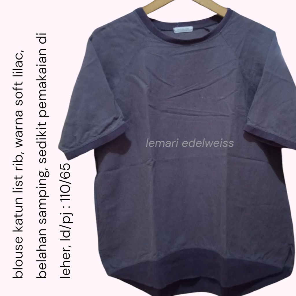 preloved atasan blouse baju wanita soft lilac