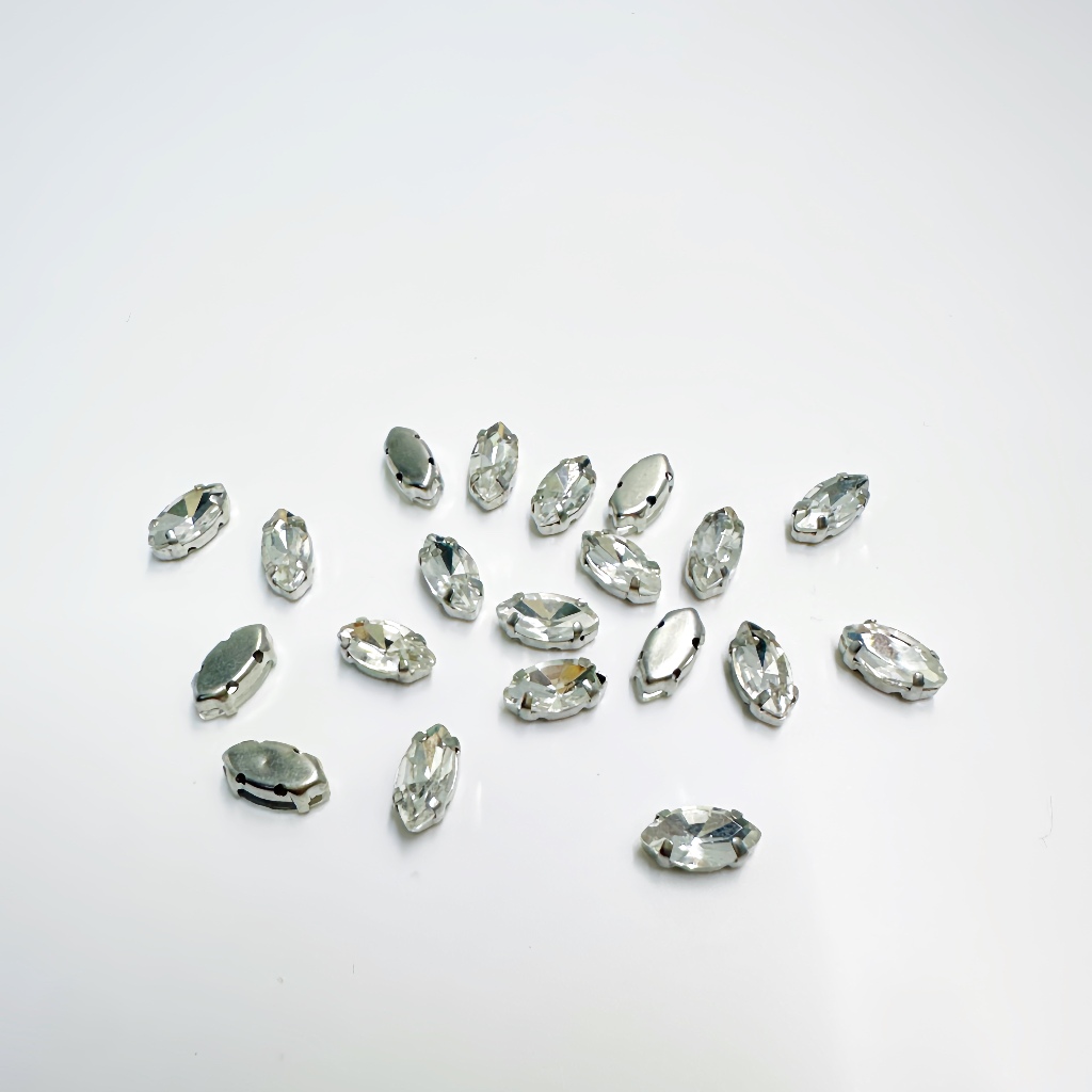 Kristal Jahit Kristal Cangkang 5x10mm (DAUN)(GRADE A), 1 GROSS (144PCS), PAYET RANGKAI PREMIUM DIAMO