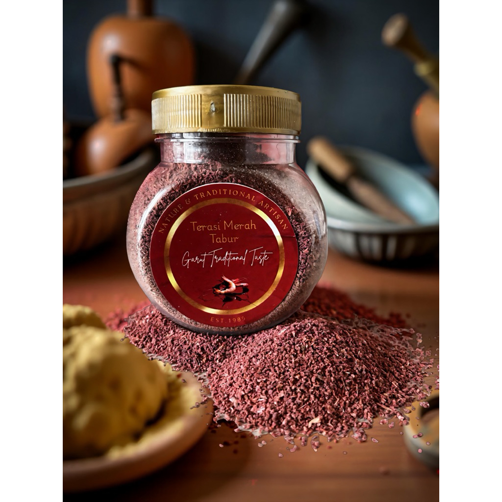 HawuGarut.Terasi Merah tabur Matang Asli Garut 100%alami 100gr