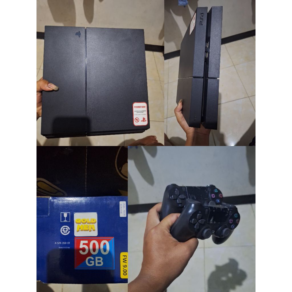 PS 4 FAT 500GB  SONY  SECOND GOLD HEN LIMITED EDITION 2 STICK TANGAN PERTAMA MULUS NO MINUS