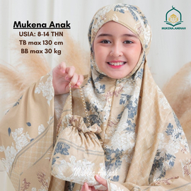 MUKENA.AMINAH MUKENA ANAK TANGGUNG AZURA HASYA 2IN1 RESLETING TRAVEL KATUN MOTIF