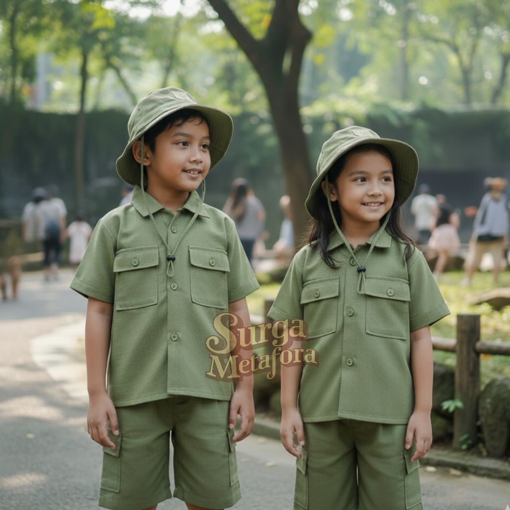 Setelan Baju Safari Anak Jungle Outfit