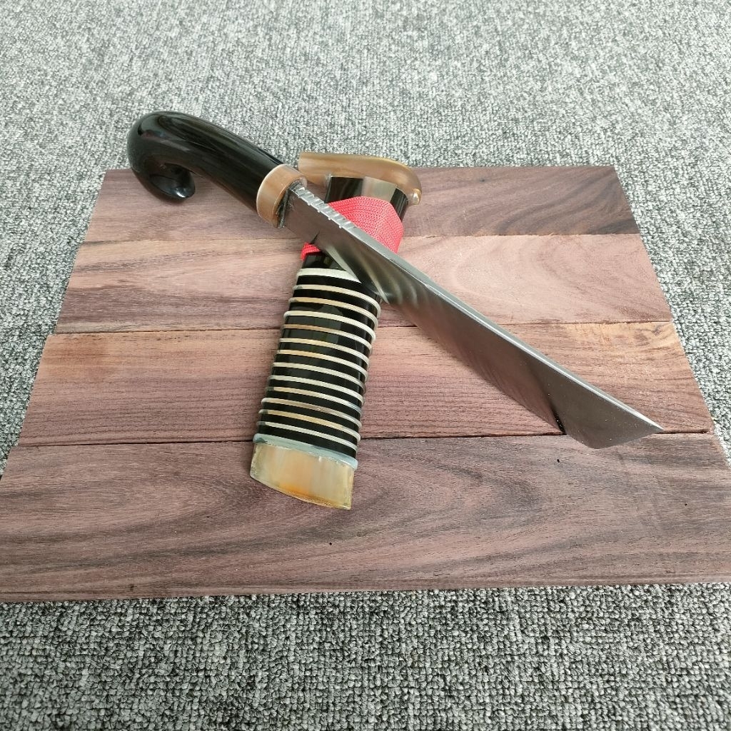 pisau gocil  20 cm full tanduk kombinasi bule & hitam