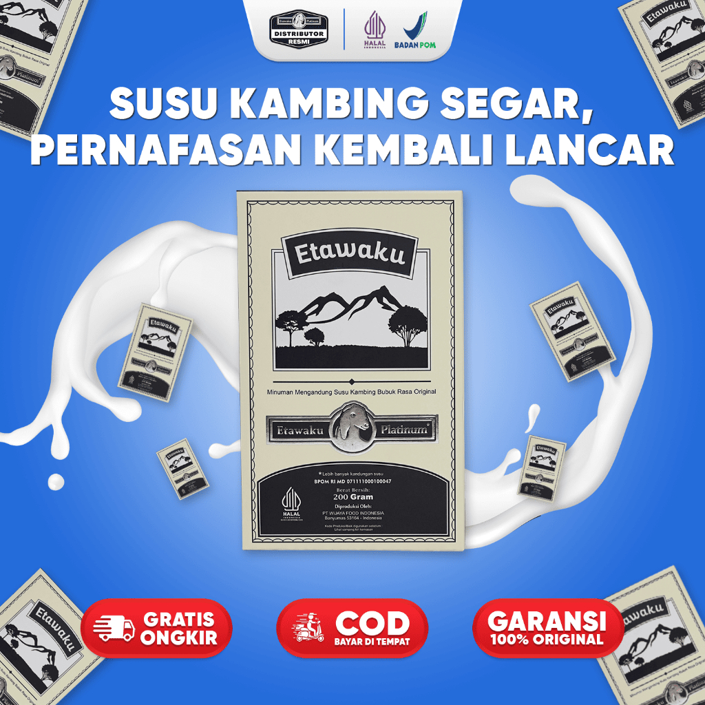 Etawaku Platinum Susu Kambing Etawa Untuk Pernapasan Asma Sesak Napas Halal Original 200 Gram