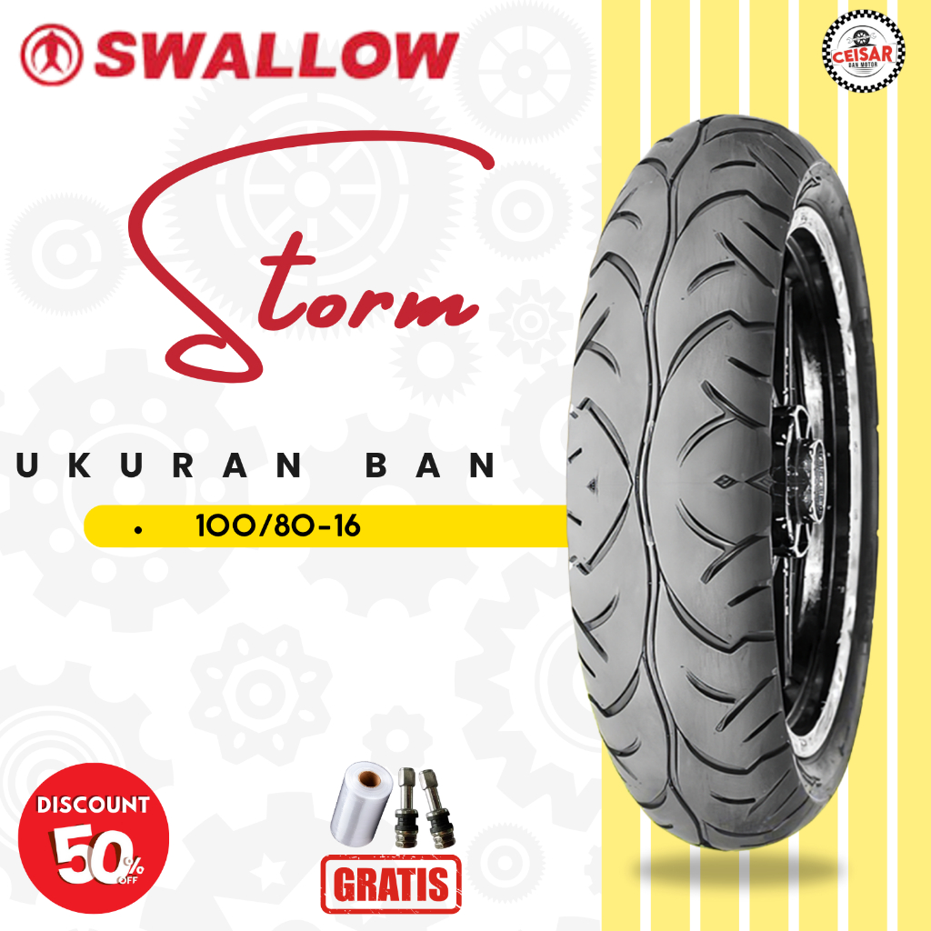 Ban Motor SWALLOW STORM 100/80 RING 16 TUBELESS