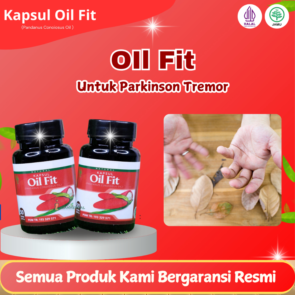 Obat Parkinson Tremor Tringger Fringer Jari Tangan Kaku Nyeri Susah Ditekuk Herbal Oil Fit 50 Kapsul