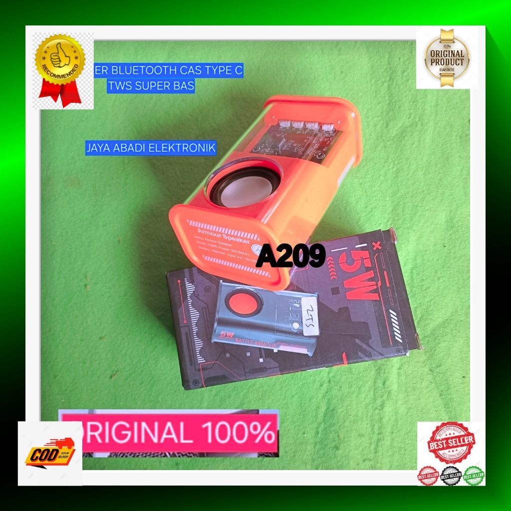 A209 SPEAKER MINI TRANSPARAN BLUETOOTH H82 ORI 100% SPEAKER TWS 5W TRANPARAN LAMPU DISCO TYPE C USB 