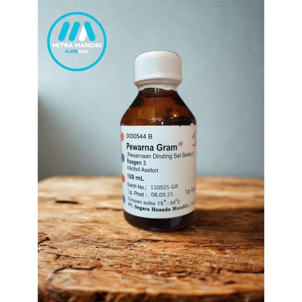 Pewarna Gram Alkohol Aseton 100ml Indo reagen