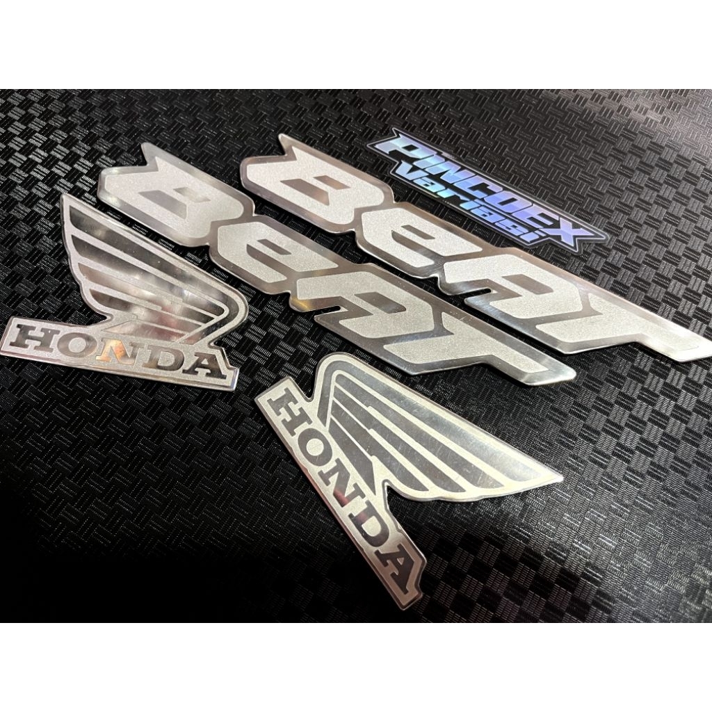 emblem stainless beat dan honda sayap
