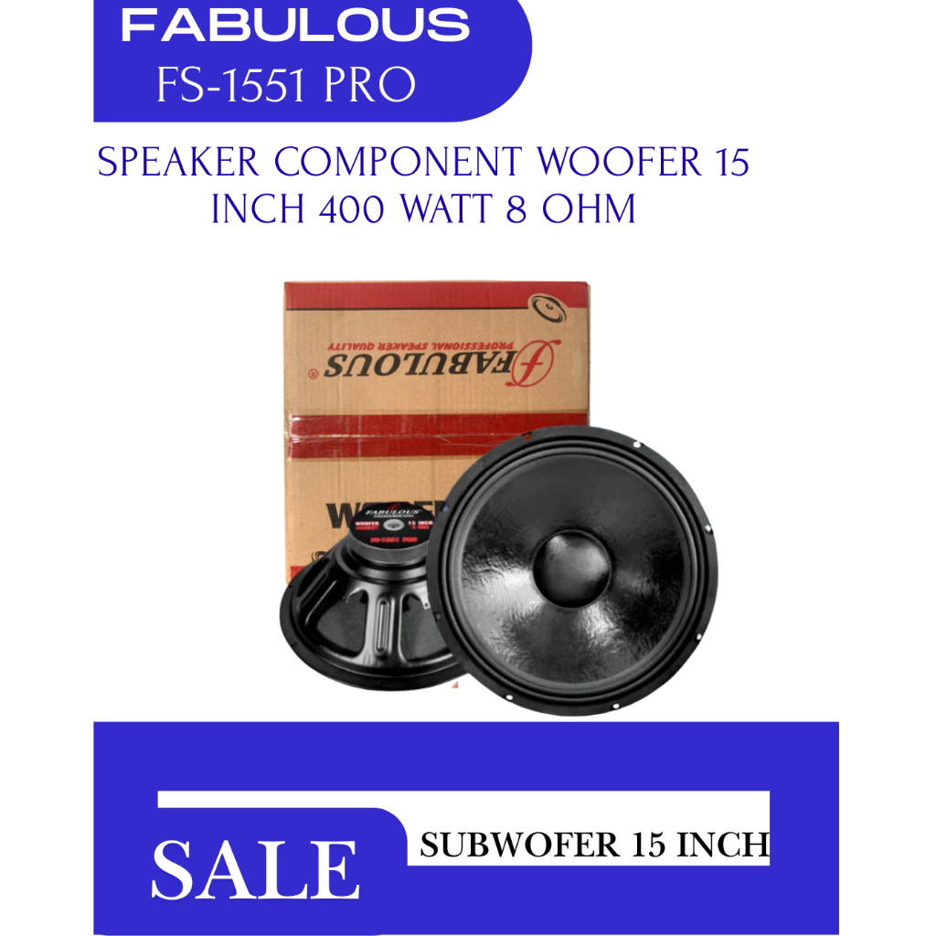 Subwoofer Speaker 15 Inch Fabulous FS-1551 PRO Power 400 Watt 8 Ohm Woofer 15 Inch Double Coil Kompo