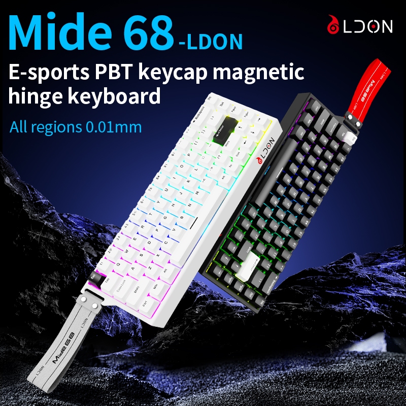 Keyboard Gaming LDON Mide68 Magnetic Axis 68 Key Mechanical Keyboard untuk Valorant (FPS Game)