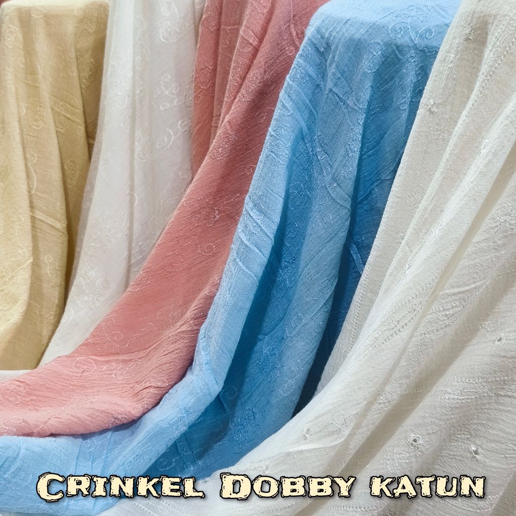 Kain Crinkel Dobby Katun/Bahan Kain Crinkel Dobby katun [harga ½ meter]