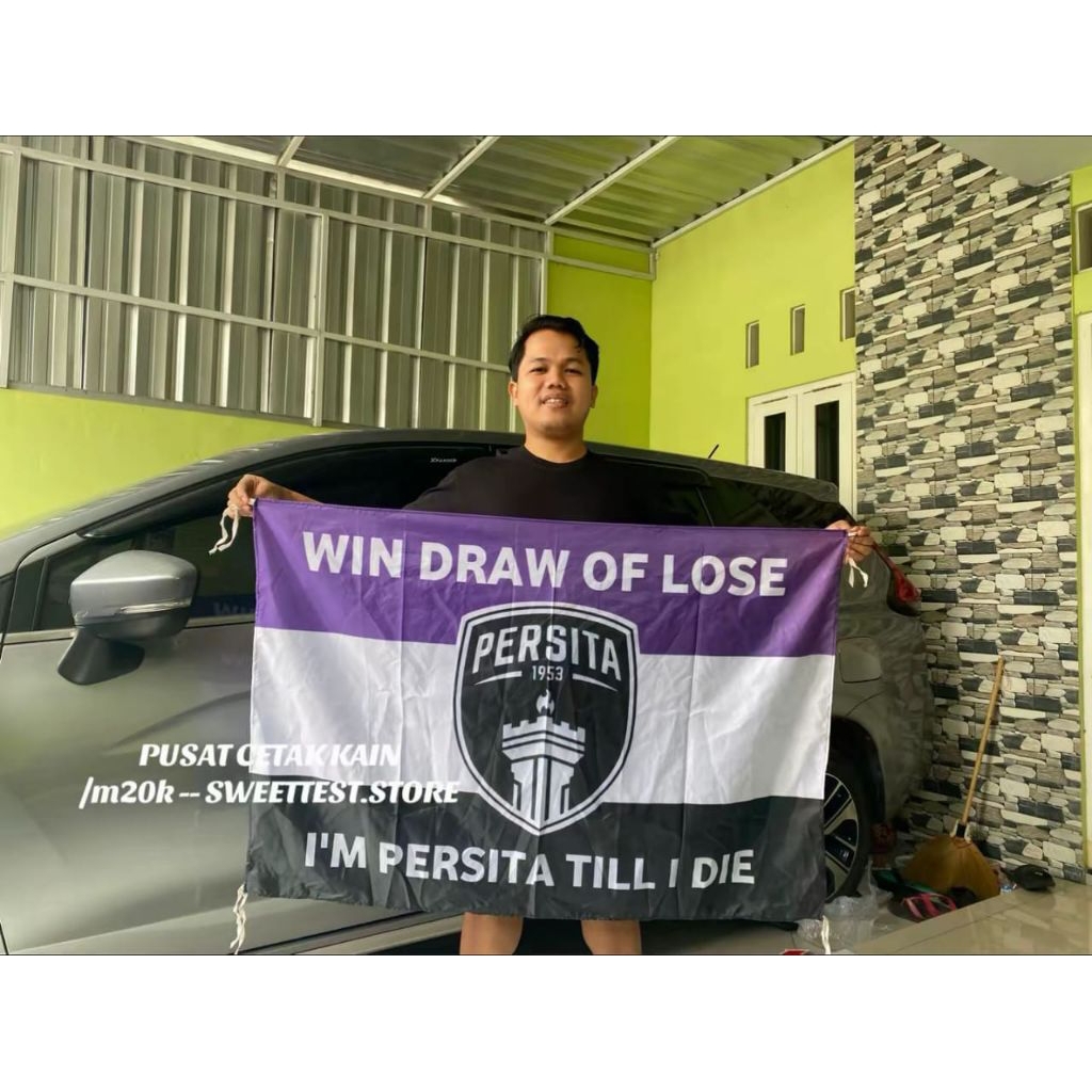 READY STOK + BENDERA PERSITA TANGERANG + FLAG PERSITA TANGERANG + MINIFLAG PERSITA TANGERANG + GIANT