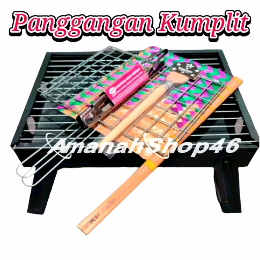 1 PAKET Alat Pemanggang Serbaguna Barbeque Bakaran Portable Arang Panggangan Portabel Sate Grill Bbq