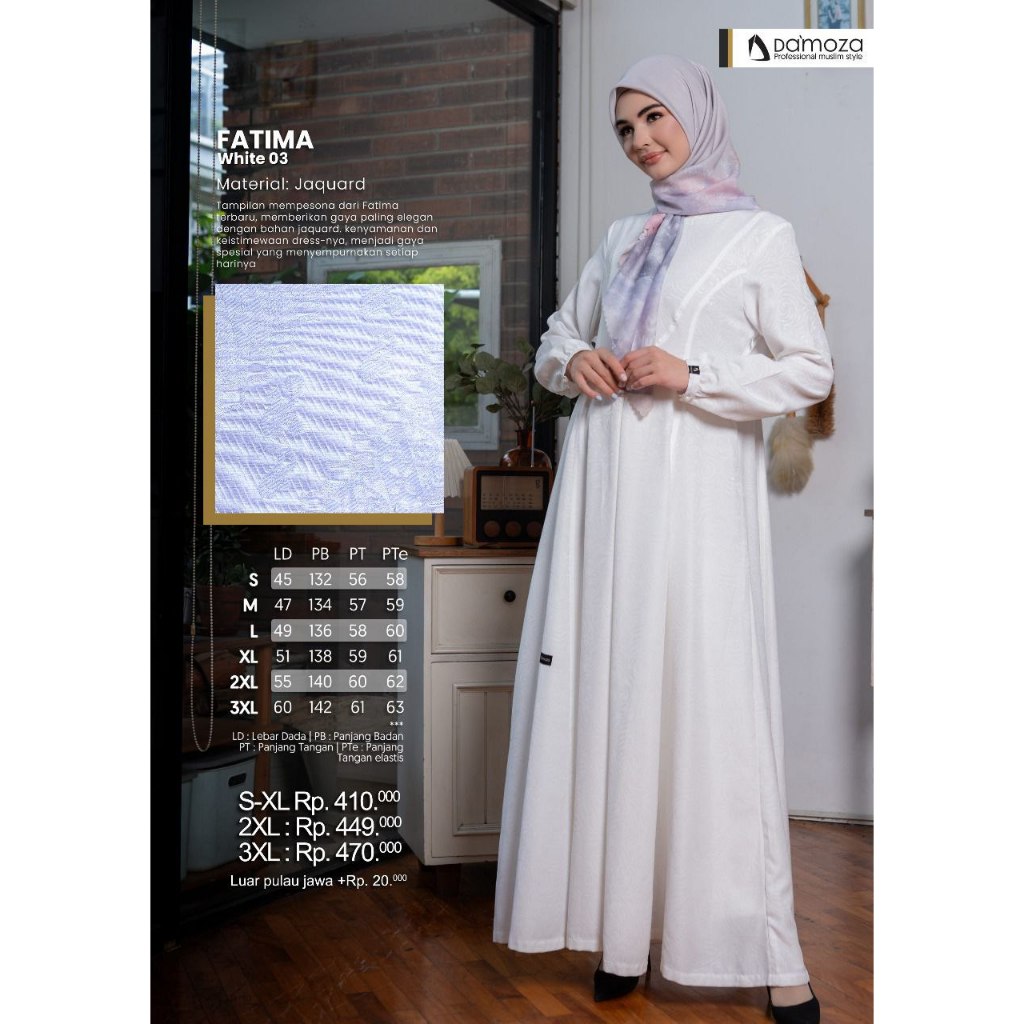 DAMOZA Fatima Gamis - Fashion Muslim Pakaian Muslim Dress Gamis Wanita Best Seller