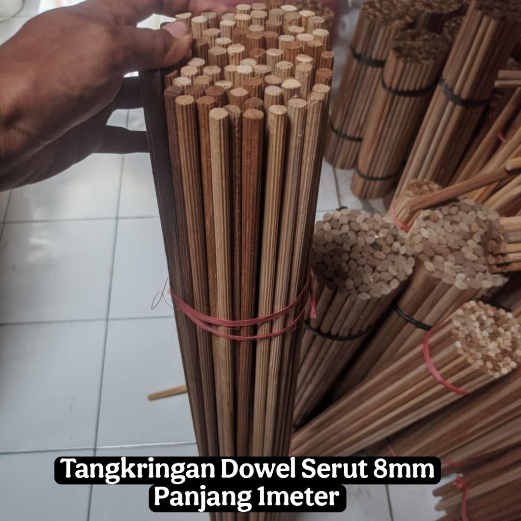 Tangkringan Stik Dowel 8mm Kayu Jati Panjang 1meter Best seller