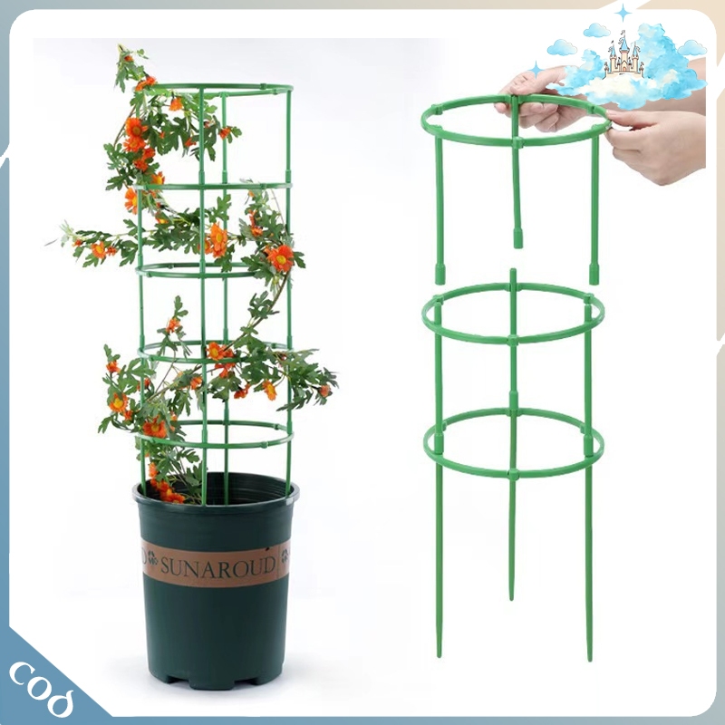 -6pcs Set- Tiang Penyangga Rambat Pot Bunga Dapat Disambung Rak Bunga Bertingkat Mudah Balkon