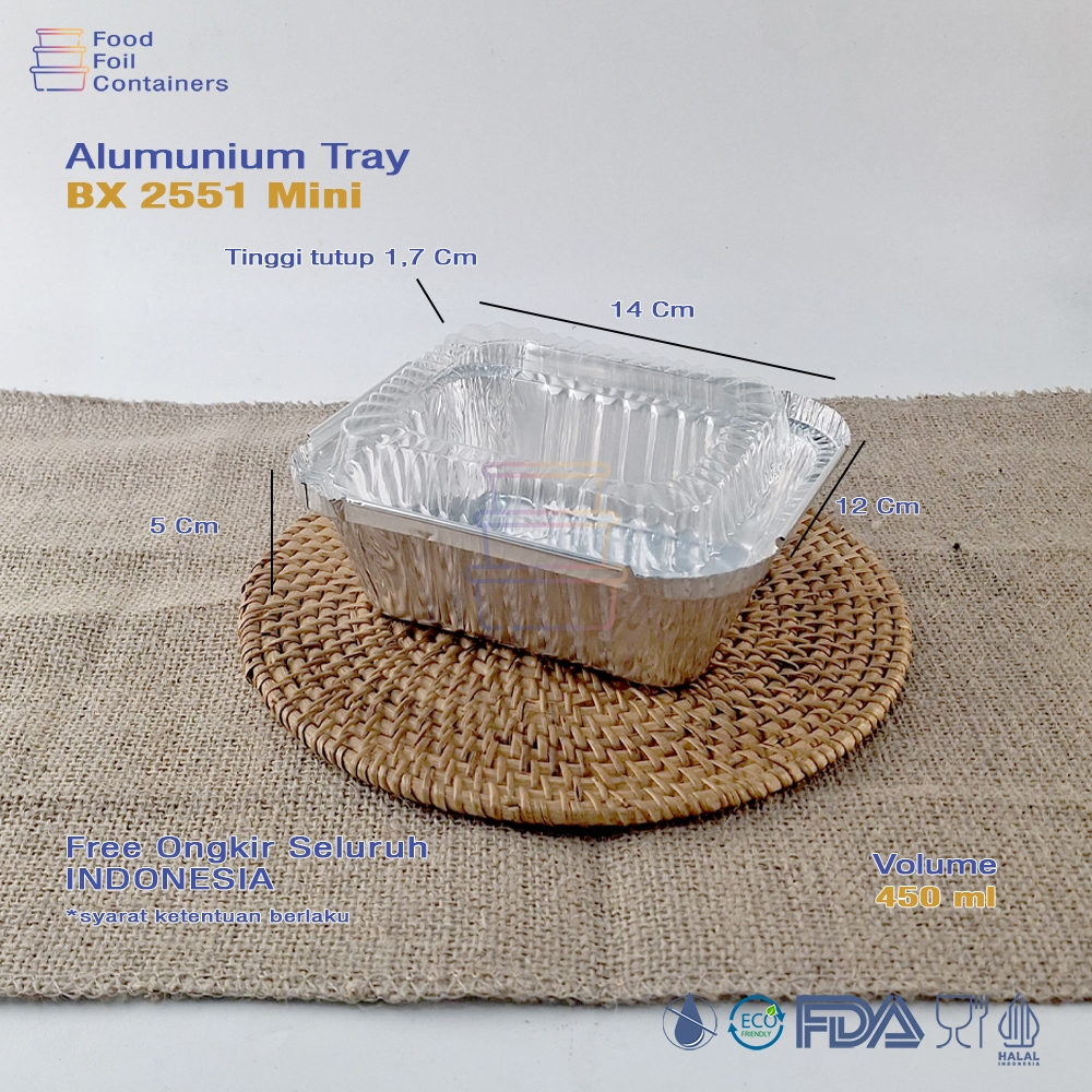 ALUMUNIUM FOIL CUP BX 2551 MINI / MACARONI SCHOTEL / LASAGNA / DIMSUM