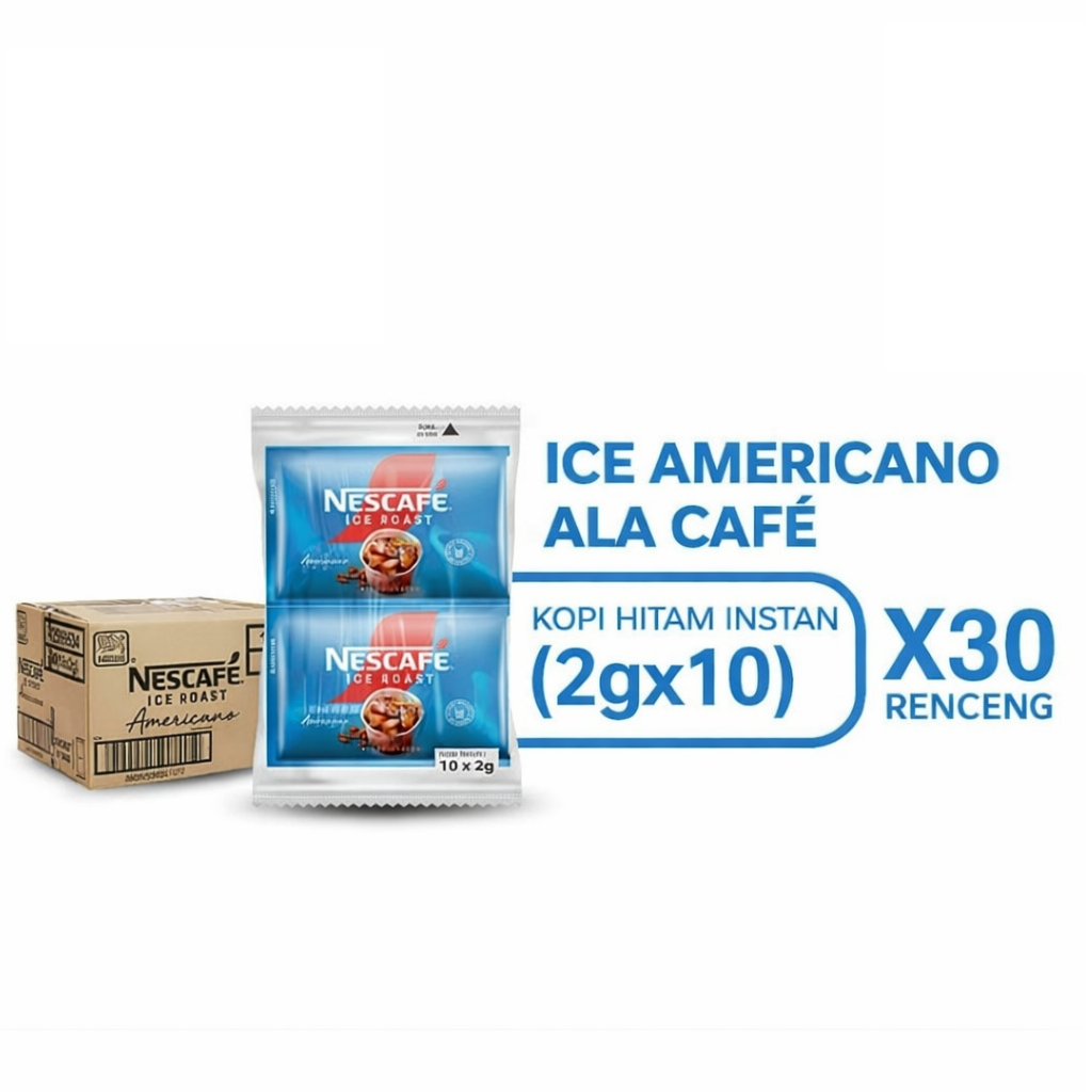 1 Karton Nescafe Ice Roast Americano Sachet 2gr larut pakai air dingin / Kopi Instan Nescafe Tanpa G