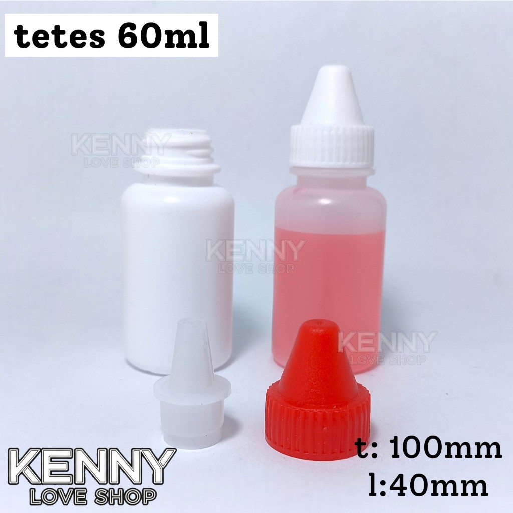 isi 10pcs - CC botol tetes 60 ml BOLONG LANCIP plastik putih natural 60ml bening body keras jumbo