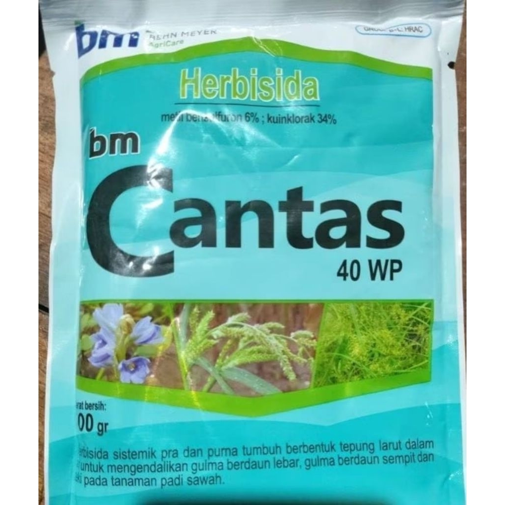 Herbisida BM Cantas 40 WP Metil,Bensulfuron,Kuinklorak 100 gr Behn Meyer Agricare