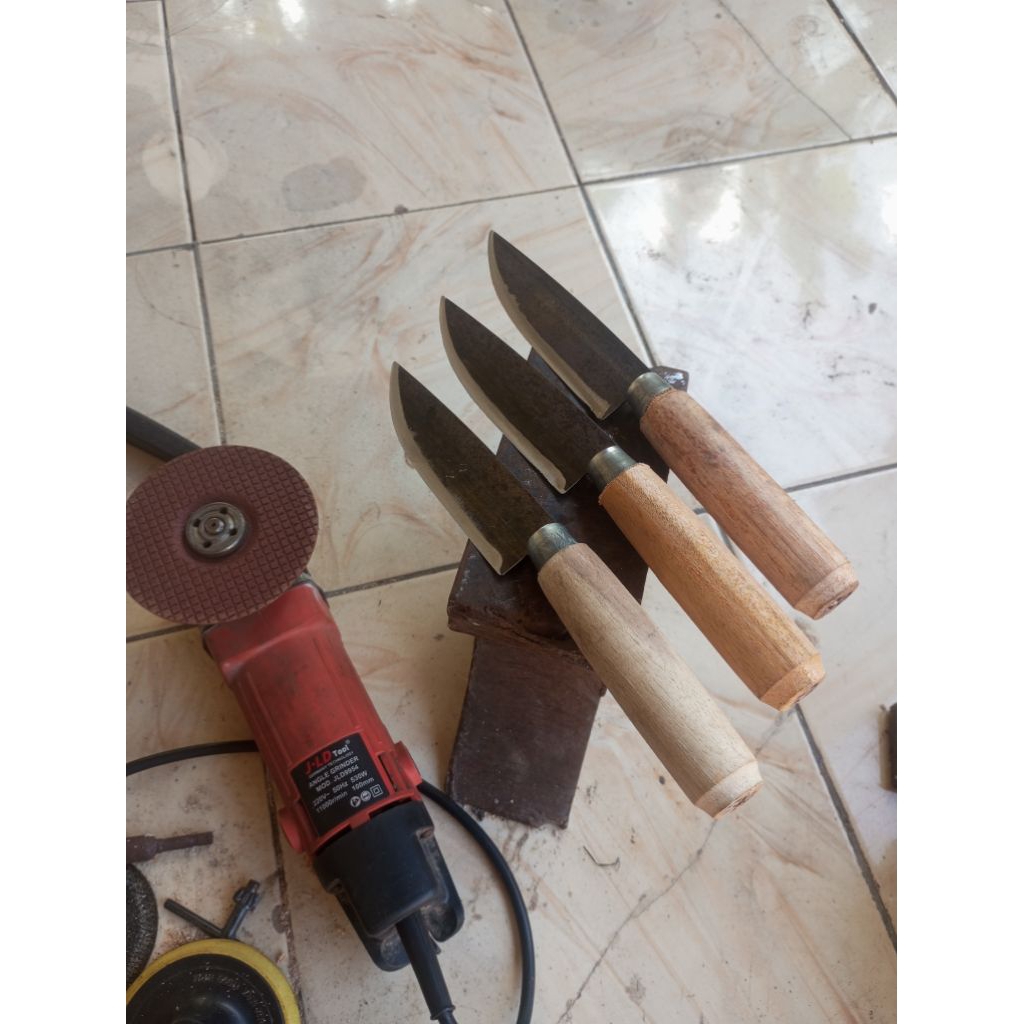 3 pcs pisau dapur bahan bekas gergaji slendang