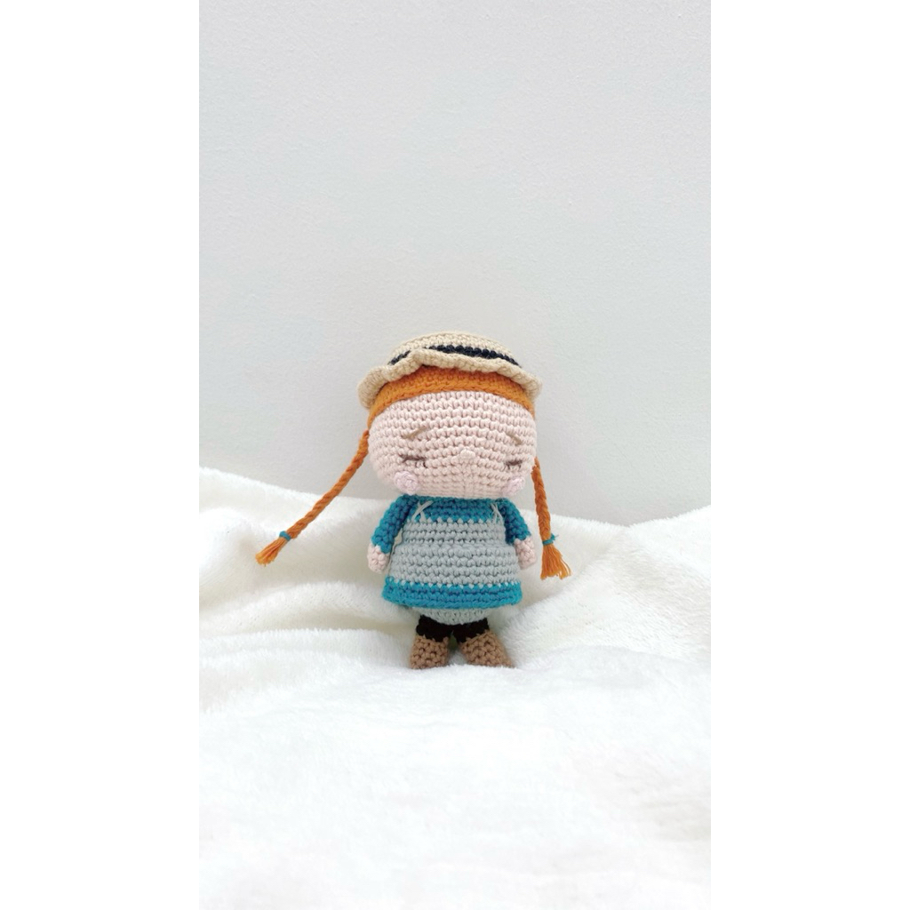 lepas kolpri boneka anne shirley of green gables (amigurumi mungil)