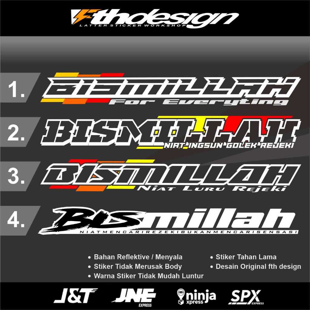 STIKER MOBIL STIKER BISMILLAH STIKER KACA DEPAN TRUCK ATAS DAN BAWAH STIKER TRUCK DEPAN STIKER TRUCK